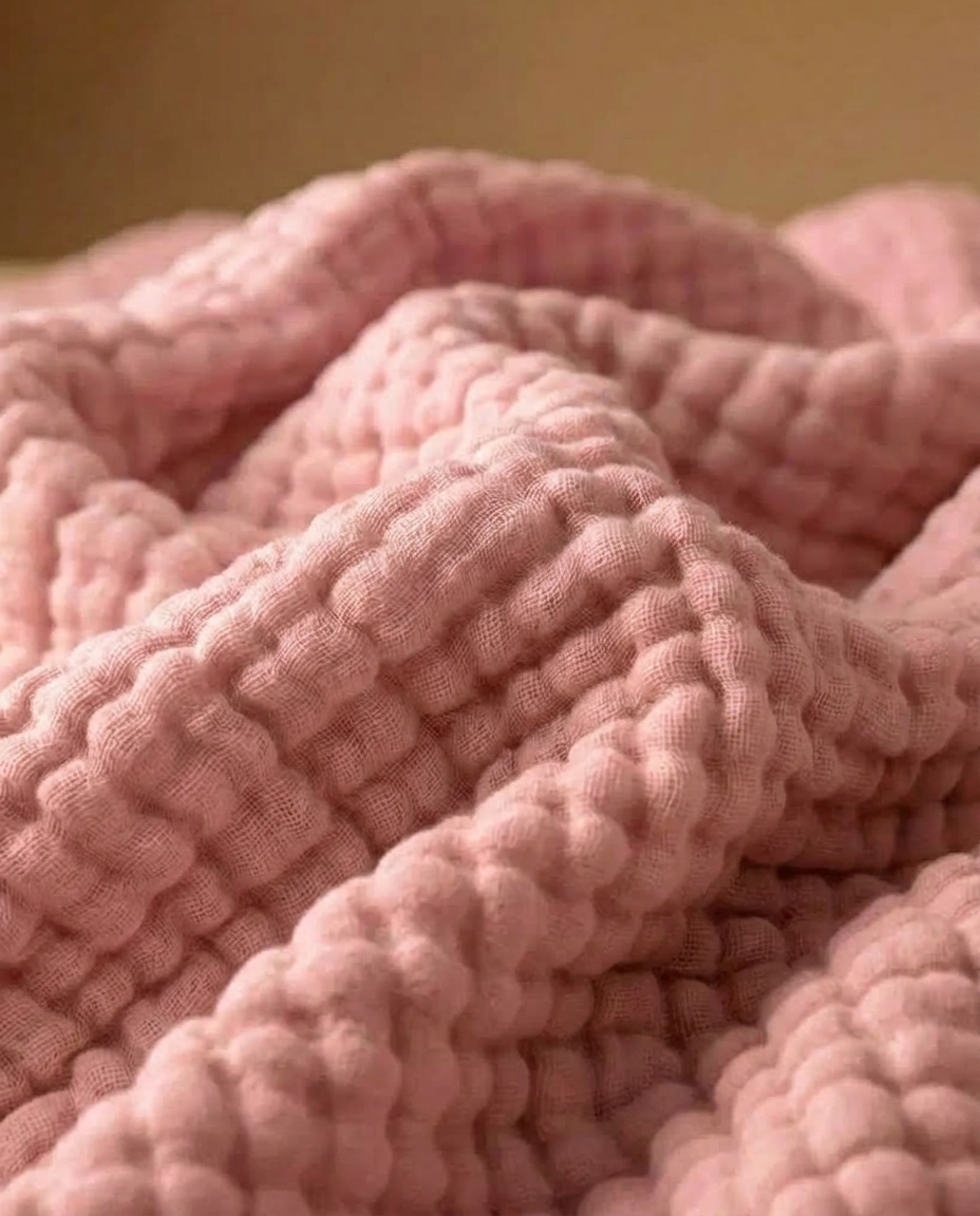 Stugans Muslinteppe i Rosa